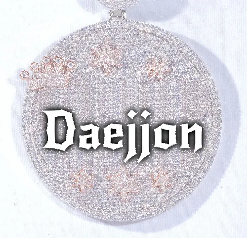 CUSTOM LETTER NECKLACE 3D BIG CROWN DISC sold by The GUU Shop