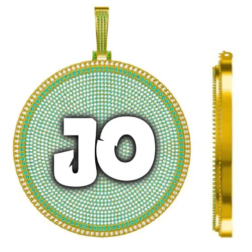 CUSTOM LETTER NECKLACE 3D BIG DISC sold by The GUU Shop