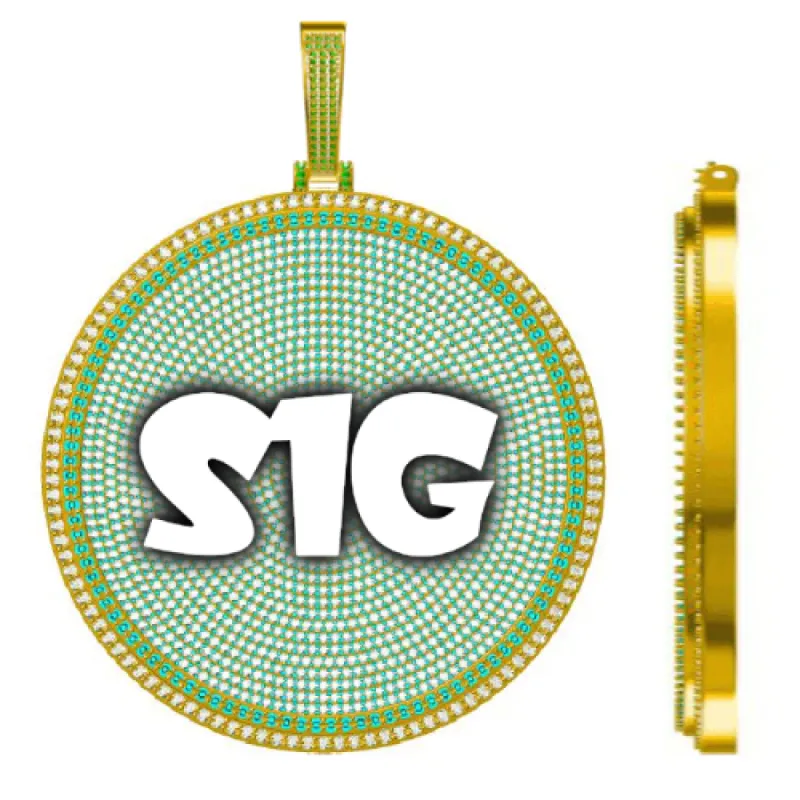 CUSTOM LETTER NECKLACE 3D BIG DISC sold by The GUU Shop