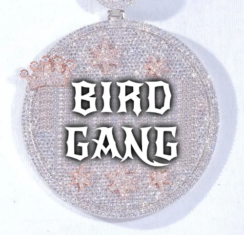 CUSTOM LETTER NECKLACE 3D BIG CROWN DISC sold by The GUU Shop