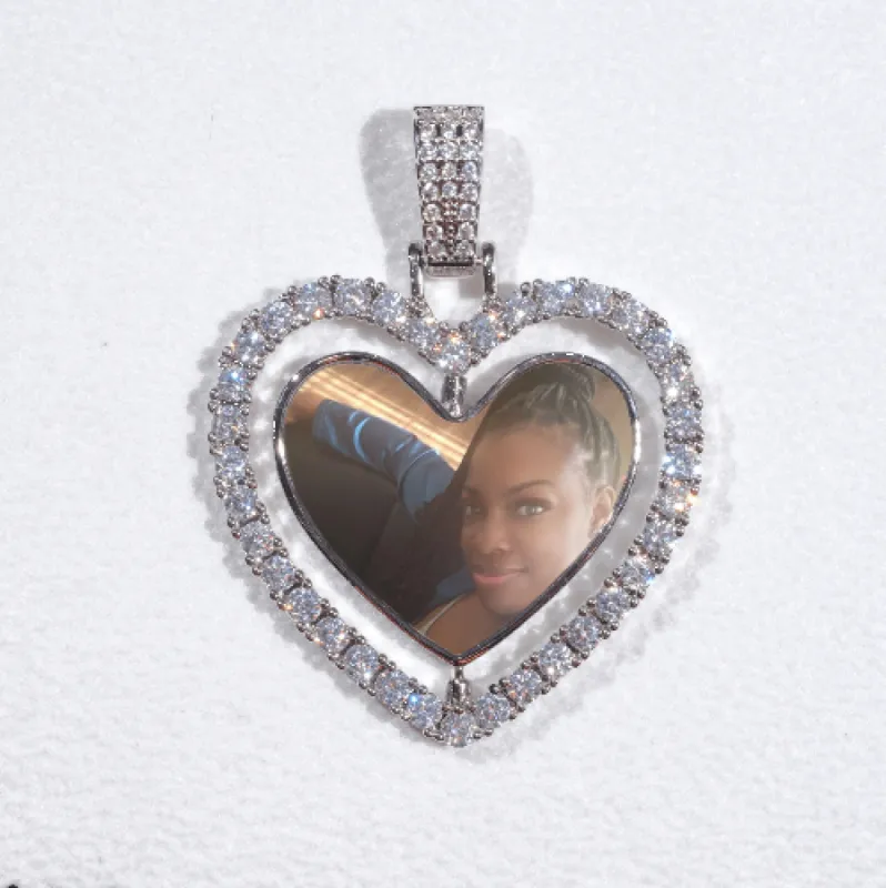 3D Spinning 2-Faced Heart Custom Picture Pendant sold by The GUU Shop