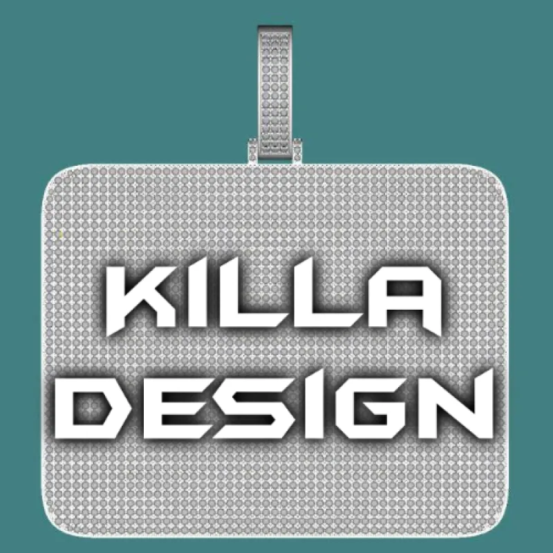 CUSTOM LETTER NECKLACE 3D BIG SQUARE sold by The GUU Shop