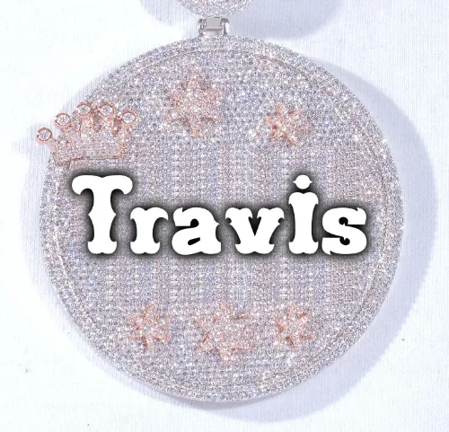 CUSTOM LETTER NECKLACE 3D BIG CROWN DISC sold by The GUU Shop