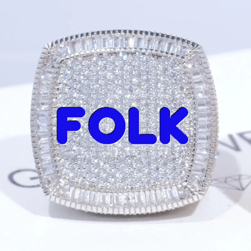 CUSTOM LETTER 3D ICED RING sold by The GUU Shop