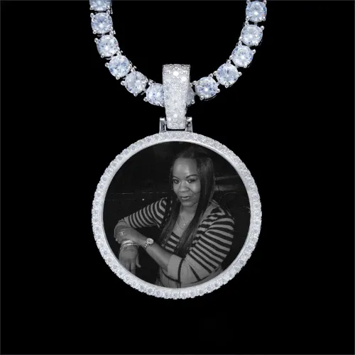 925S & VVS Moissanite 3D Circle Custom Picture Pendant sold by The GUU Shop