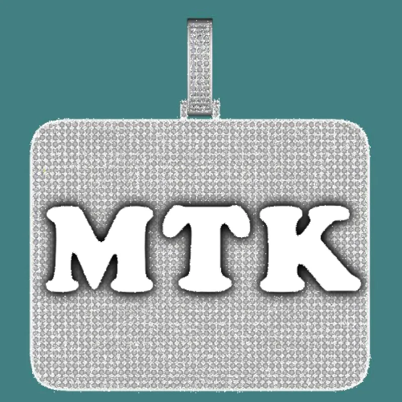 CUSTOM LETTER NECKLACE 3D BIG SQUARE sold by The GUU Shop