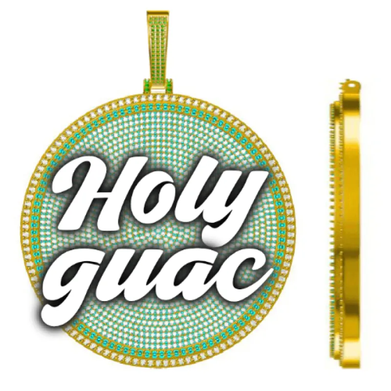 CUSTOM LETTER NECKLACE 3D BIG DISC made by The GUU Shop