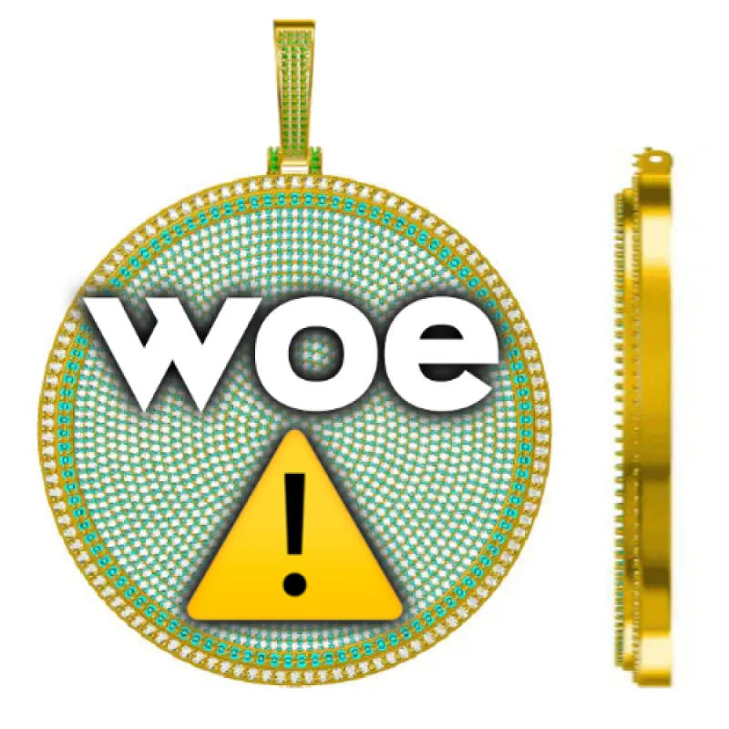 CUSTOM LETTER NECKLACE 3D BIG DISC sold by The GUU Shop