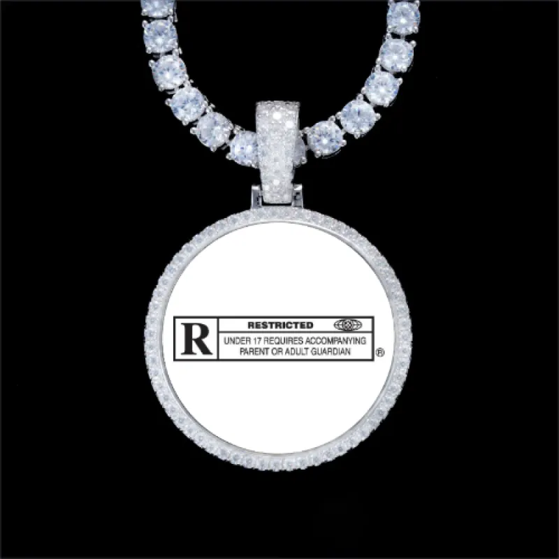 925S & VVS Moissanite 3D Circle Custom Picture Pendant sold by The GUU Shop