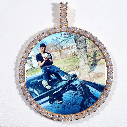 LARGE 3D CIRCLE CUSTOM PICTURE PENDANT sold by The GUU Shop