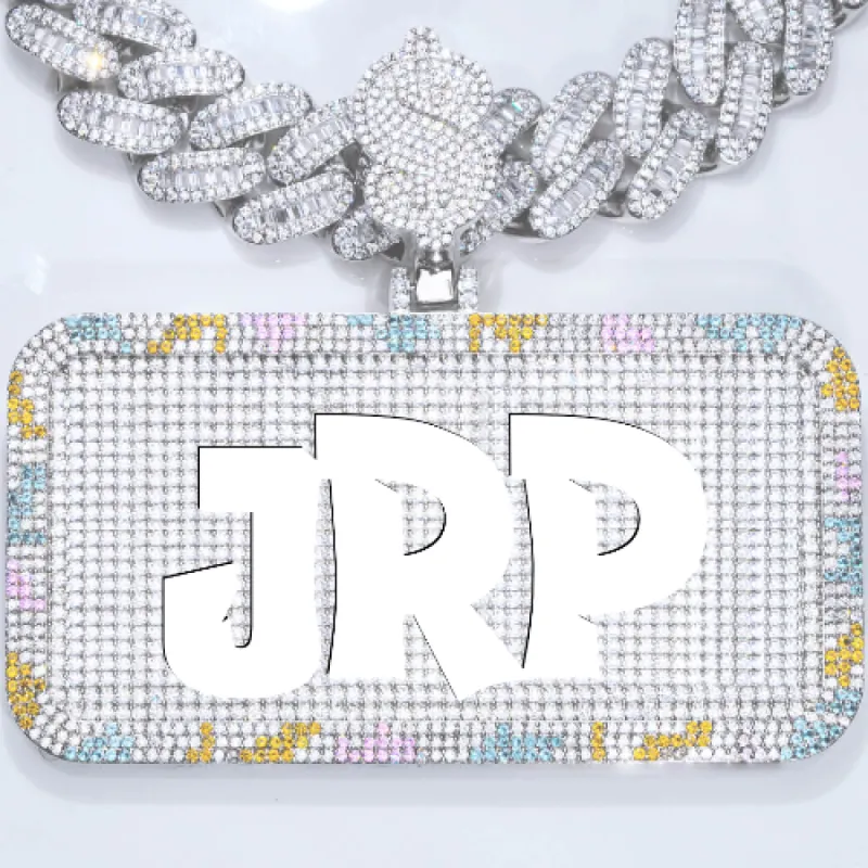 CUSTOM LETTER NECKLACE 3D COLORFUL SQUARE sold by The GUU Shop