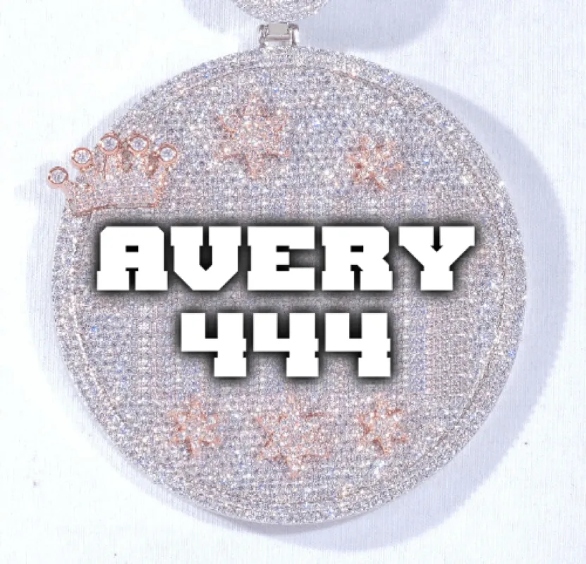 CUSTOM LETTER NECKLACE 3D BIG CROWN DISC sold by The GUU Shop