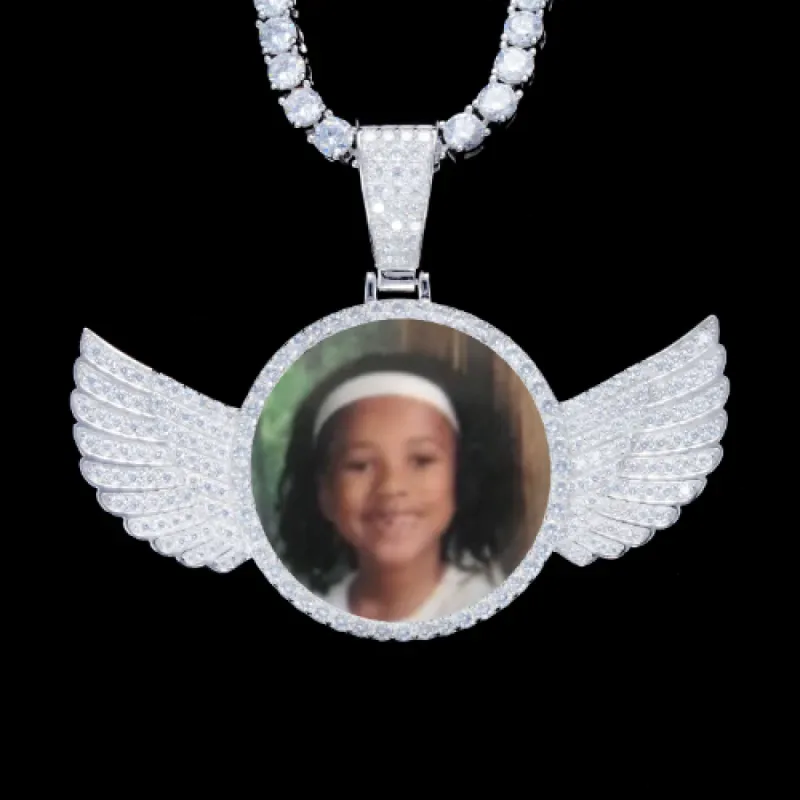 925S & VVS Moissanite 3D Wing Custom Picture Pendant sold by The GUU Shop