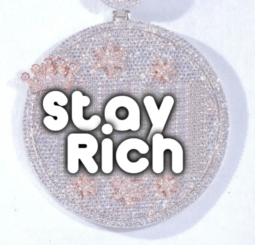 CUSTOM LETTER NECKLACE 3D BIG CROWN DISC sold by The GUU Shop