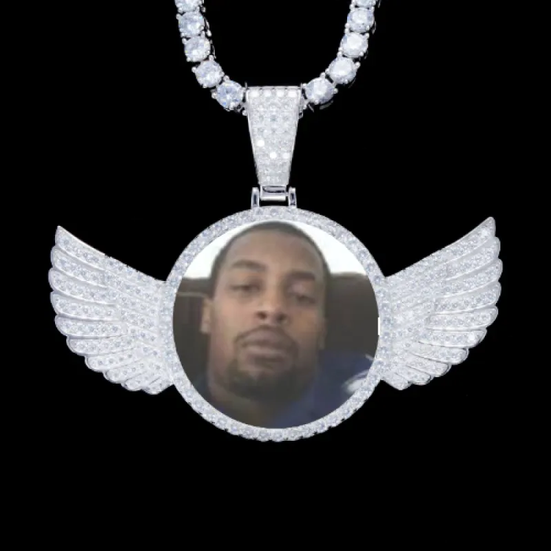 925S & VVS Moissanite 3D Wing Custom Picture Pendant sold by The GUU Shop
