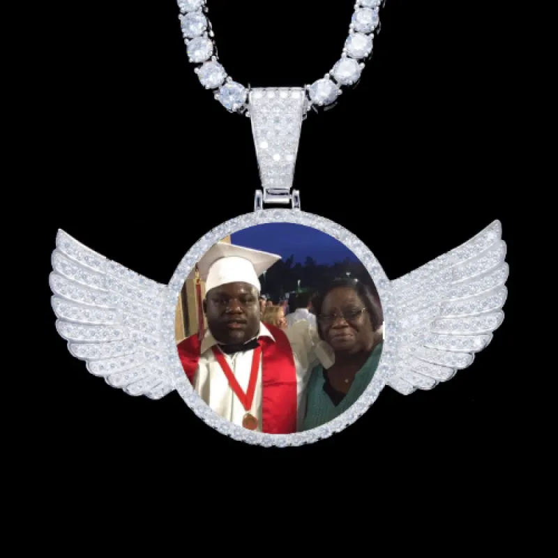 925S & VVS Moissanite 3D Wing Custom Picture Pendant sold by The GUU Shop