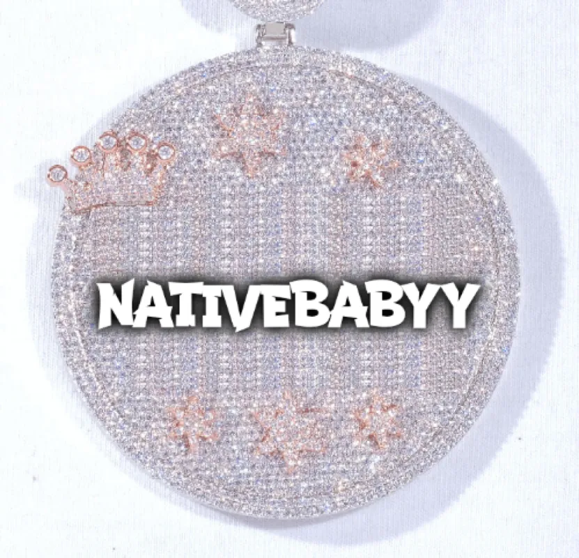 CUSTOM LETTER NECKLACE 3D BIG CROWN DISC made by The GUU Shop