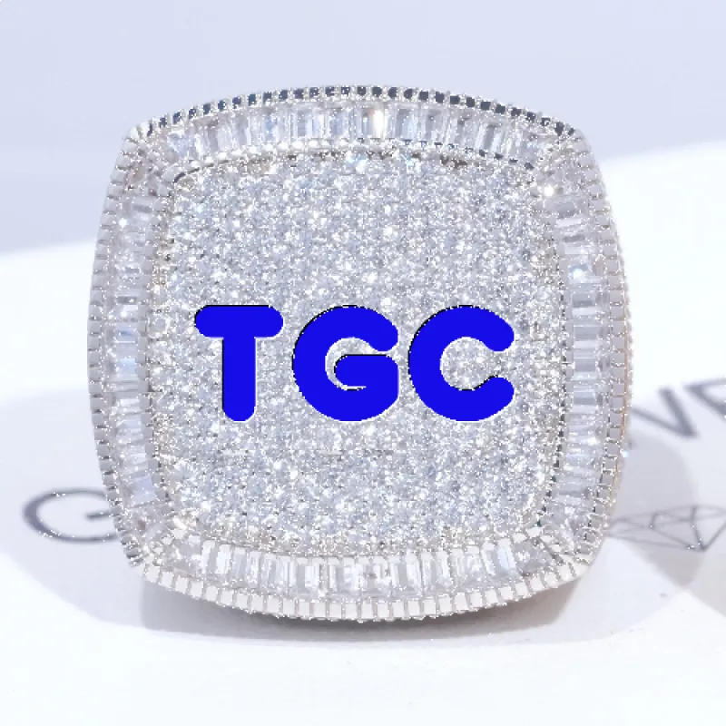 CUSTOM LETTER 3D ICED RING sold by The GUU Shop