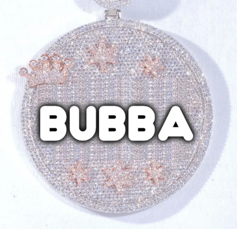 CUSTOM LETTER NECKLACE 3D BIG CROWN DISC sold by The GUU Shop