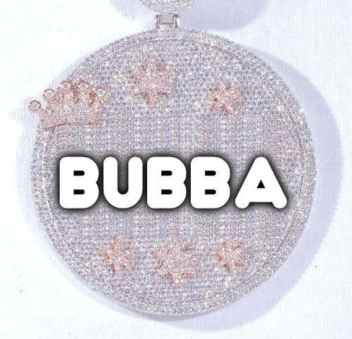 CUSTOM LETTER NECKLACE 3D BIG CROWN DISC sold by The GUU Shop