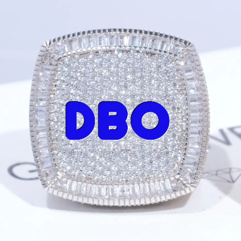 CUSTOM LETTER 3D ICED RING sold by The GUU Shop