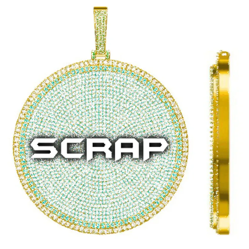 CUSTOM LETTER NECKLACE 3D BIG DISC sold by The GUU Shop