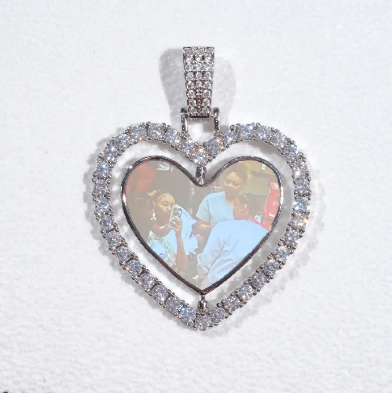 3D Spinning 2-Faced Heart Custom Picture Pendant sold by The GUU Shop