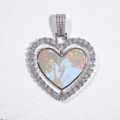 3D Spinning 2-Faced Heart Custom Picture Pendant sold by The GUU Shop