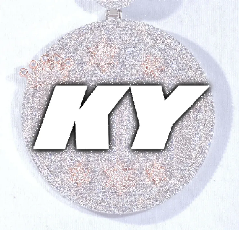 CUSTOM LETTER NECKLACE 3D BIG CROWN DISC sold by The GUU Shop