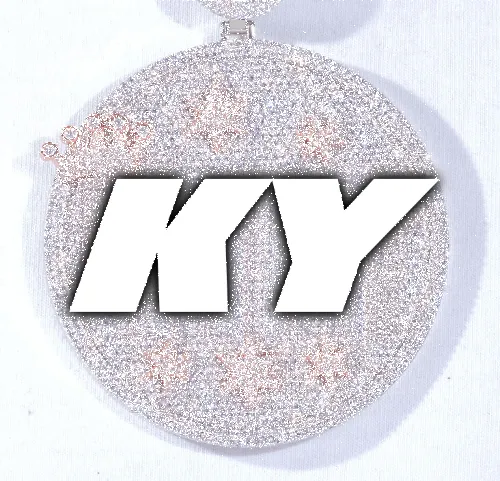 CUSTOM LETTER NECKLACE 3D BIG CROWN DISC sold by The GUU Shop