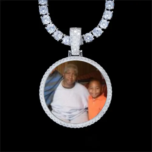 925S & VVS Moissanite 3D Circle Custom Picture Pendant sold by The GUU Shop