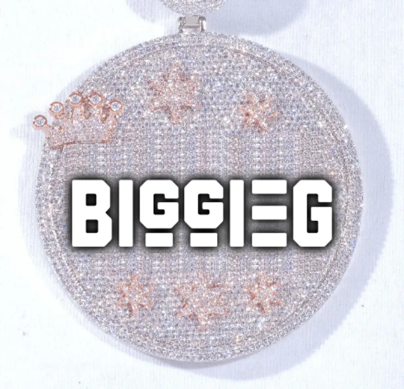 CUSTOM LETTER NECKLACE 3D BIG CROWN DISC sold by The GUU Shop