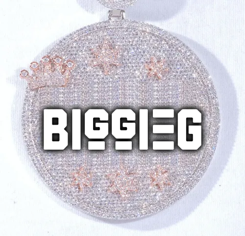 CUSTOM LETTER NECKLACE 3D BIG CROWN DISC sold by The GUU Shop