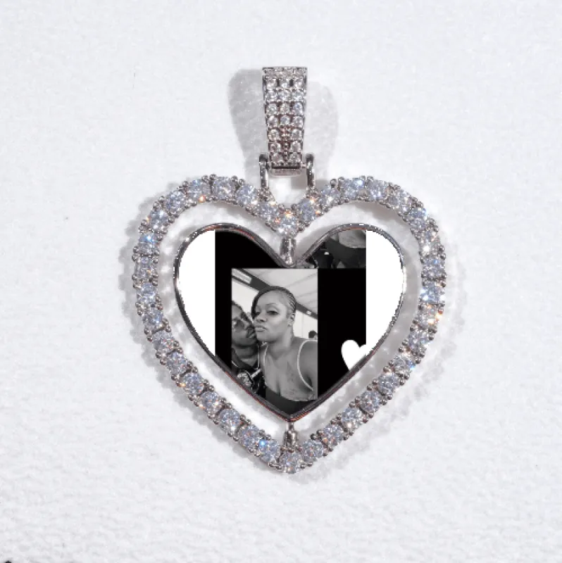 3D Spinning 2-Faced Heart Custom Picture Pendant sold by The GUU Shop