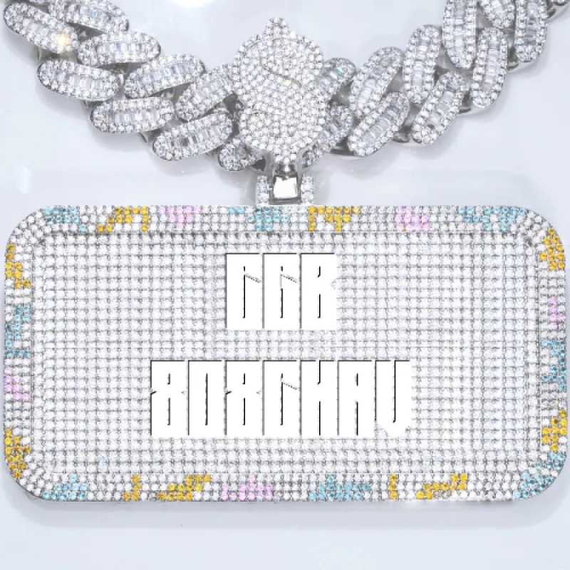 CUSTOM LETTER NECKLACE 3D COLORFUL SQUARE sold by The GUU Shop