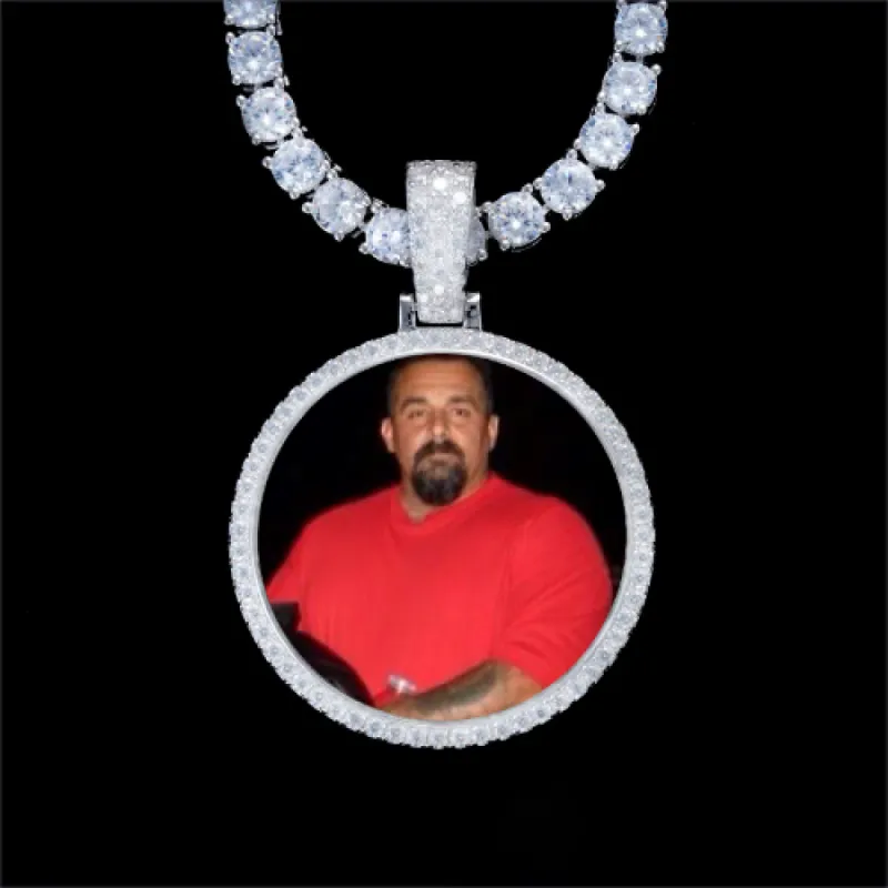925S & VVS Moissanite 3D Circle Custom Picture Pendant sold by The GUU Shop