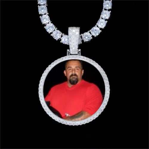 925S & VVS Moissanite 3D Circle Custom Picture Pendant sold by The GUU Shop