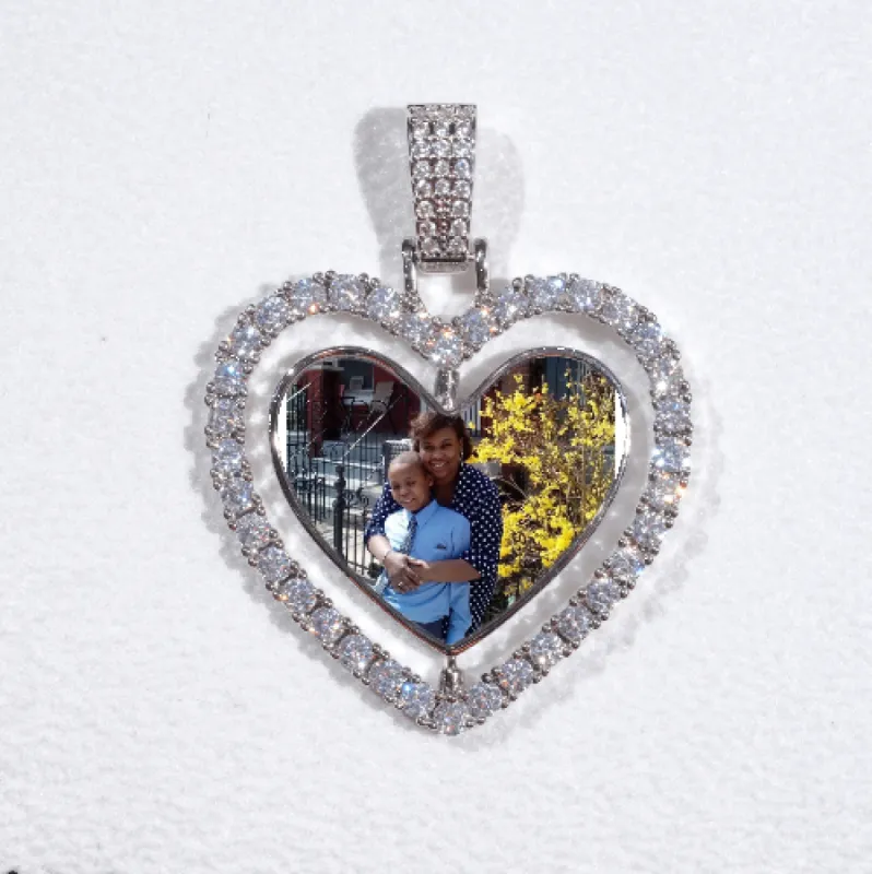 3D Spinning 2-Faced Heart Custom Picture Pendant sold by The GUU Shop