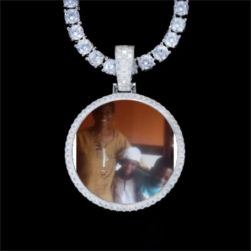 925S & VVS Moissanite 3D Circle Custom Picture Pendant sold by The GUU Shop