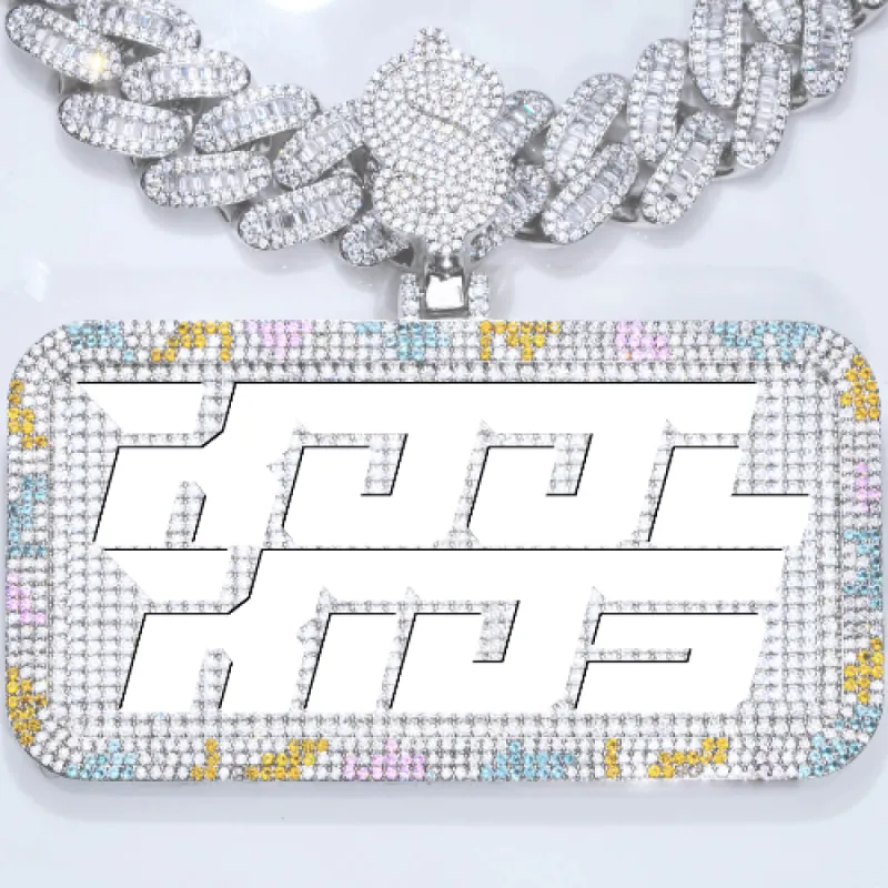 CUSTOM LETTER NECKLACE 3D COLORFUL SQUARE sold by The GUU Shop