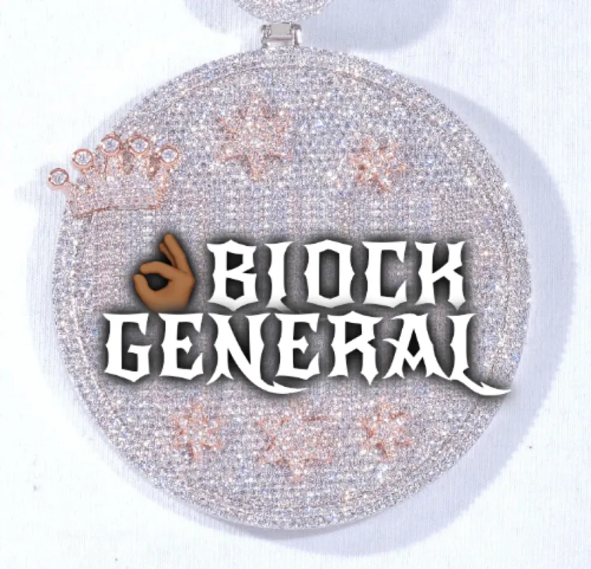 CUSTOM LETTER NECKLACE 3D BIG CROWN DISC sold by The GUU Shop