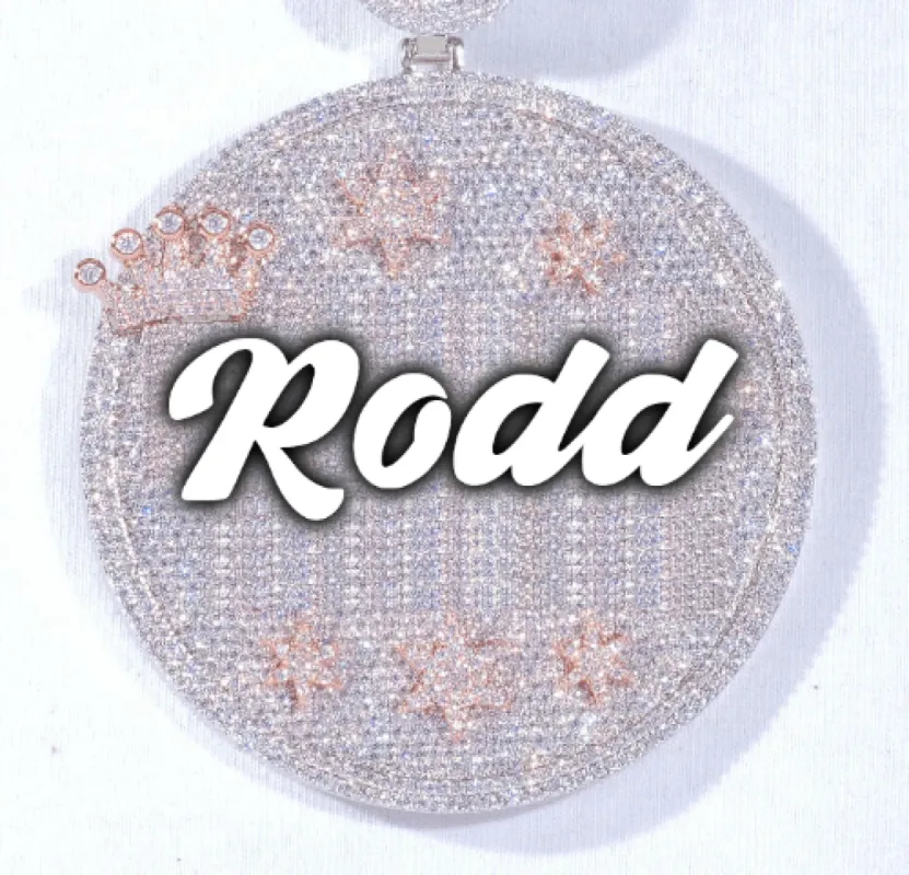 CUSTOM LETTER NECKLACE 3D BIG CROWN DISC sold by The GUU Shop