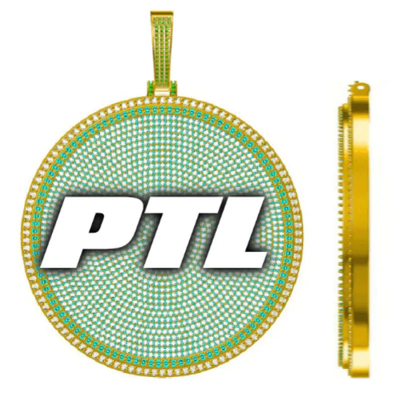 CUSTOM LETTER NECKLACE 3D BIG DISC sold by The GUU Shop