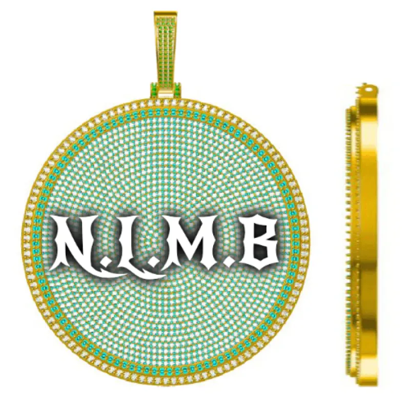 CUSTOM LETTER NECKLACE 3D BIG DISC sold by The GUU Shop