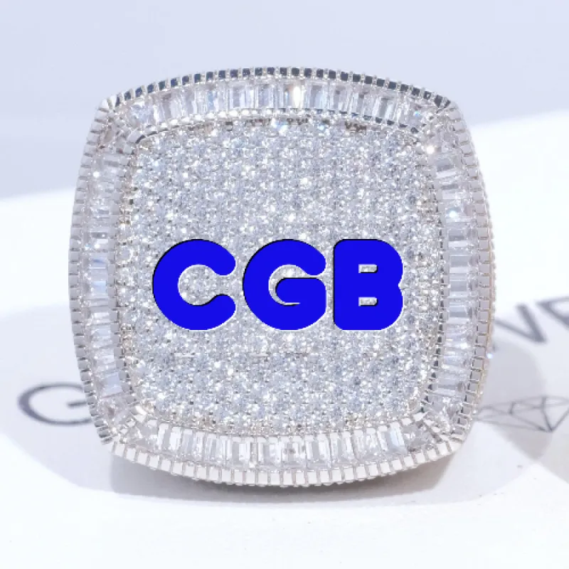 CUSTOM LETTER 3D ICED RING sold by The GUU Shop