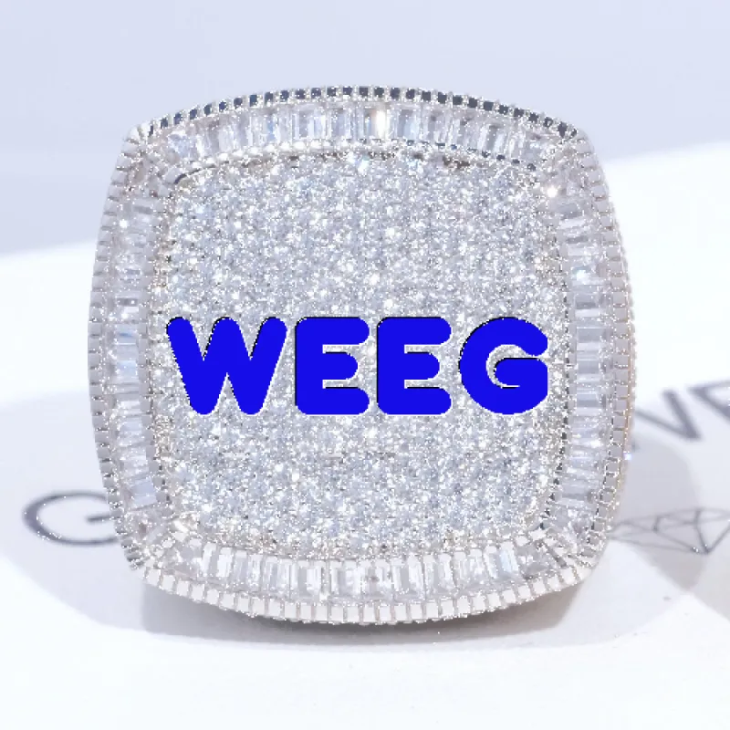 CUSTOM LETTER 3D ICED RING sold by The GUU Shop