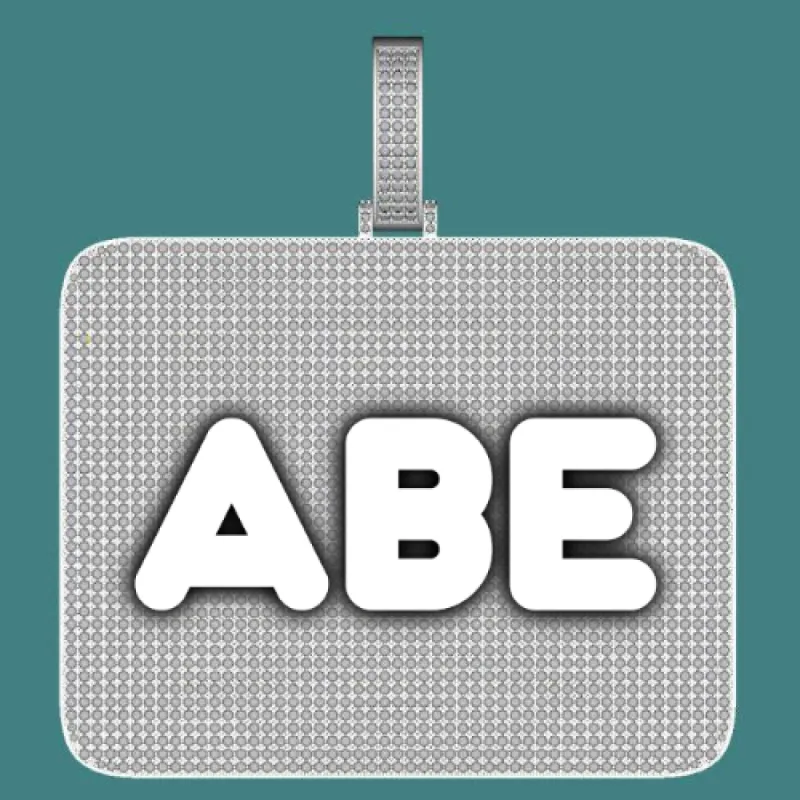 CUSTOM LETTER NECKLACE 3D BIG SQUARE sold by The GUU Shop