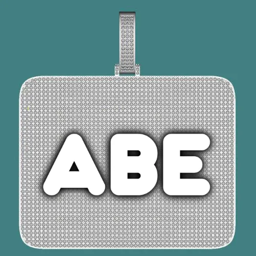 CUSTOM LETTER NECKLACE 3D BIG SQUARE sold by The GUU Shop