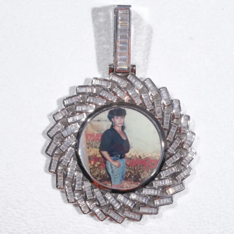 Large 3D Baguette Custom Picture Pendant sold by The GUU Shop