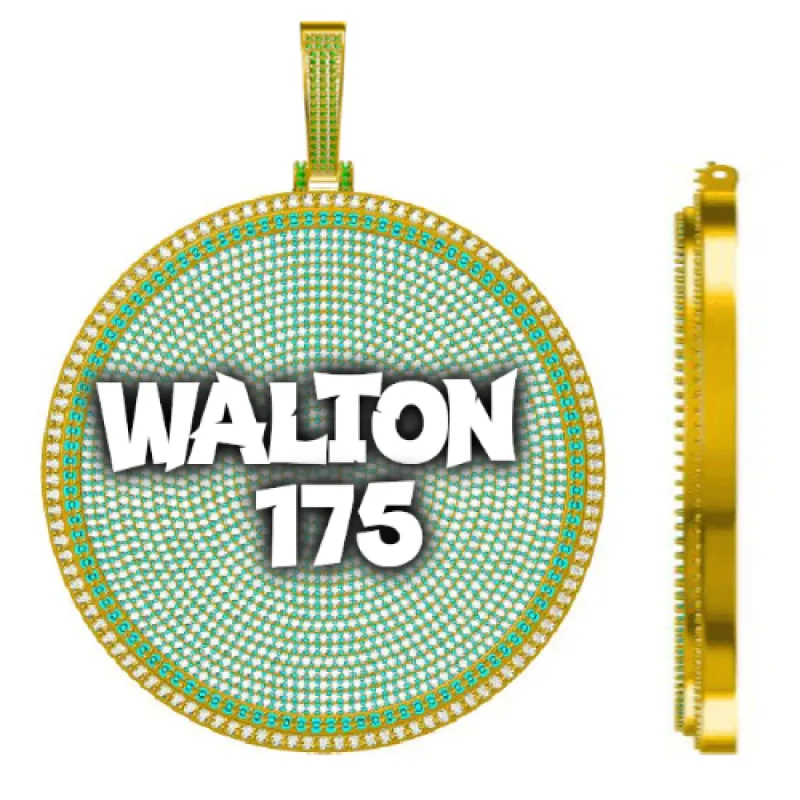 CUSTOM LETTER NECKLACE 3D BIG DISC sold by The GUU Shop